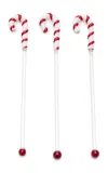 Moda Domus Handmade Glass Christmasmas Cocktail Stirrers In Multi