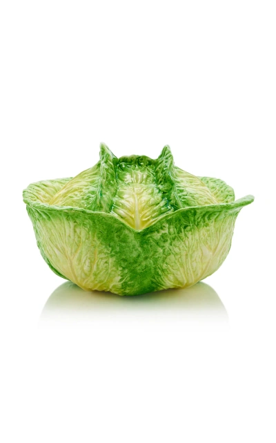 Moda Domus Large Cabbage Ceramic Soup Tureen In Green