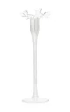 Moda Domus Large Floral Glass Candle Stick In Clear