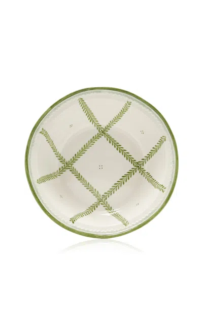 Moda Domus Large Leaf-painted Ceramic Salad Bowl