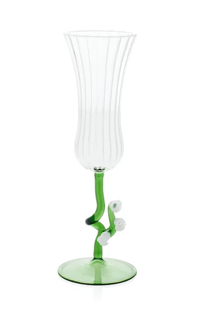 Moda Domus Lily Of The Valley Champagne Glass In Green