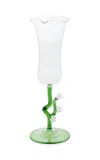 Moda Domus Lily Of The Valley Fluted Champagne Glass In Green