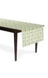 Moda Domus Lily Of The Valley Printed Linen Table Runner In Green