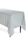 Moda Domus Lily Of The Valley Printed Linen Tablecloth In Blue