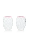 Moda Domus Nucleo Set-of-two Glass Tumblers In Pink