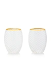 Moda Domus Nucleo Set-of-two Glass Tumblers In Yellow