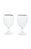 Moda Domus Nucleo Set-of-two Water Glasses In Green