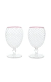 Moda Domus Nucleo Set-of-two Wine Glasses In Pink