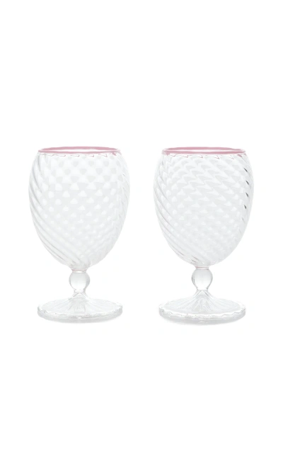 Moda Domus Nucleo Set-of-two Wine Glasses In Pink