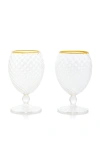 Moda Domus Nucleo Set-of-two Wine Glasses In Yellow
