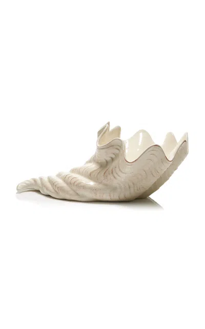 Moda Domus Riviera Large Decorative Ceramic Shell In White