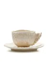 Moda Domus Riviera Set-of-six Shell Ceramic Breakfast Cups In White