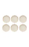 Moda Domus Riviera Set-of-six Shell Ceramic Dessert Plates In White