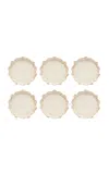 Moda Domus Riviera Set-of-six Shell Ceramic Dinner Plates In White