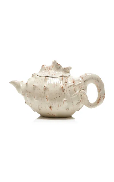 Moda Domus Riviera Shell Ceramic Teapot In White