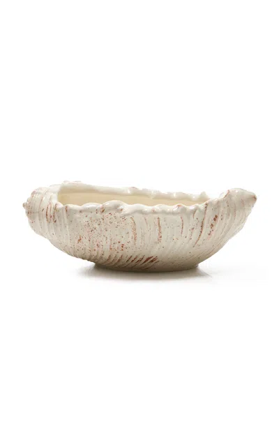 Moda Domus Riviera Small Shell Ceramic Centerpiece In White