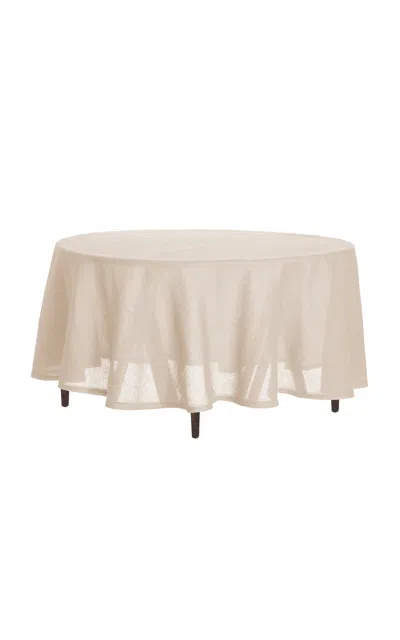 Moda Domus Round Linen Tablecloth In Ivory