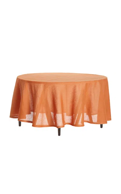 Moda Domus Round Linen Tablecloth In Orange