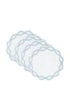 Moda Domus Set-of-four Handcrafted Linen Coasters In Blue