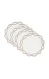 Moda Domus Set-of-four Handcrafted Linen Coasters In Taupe