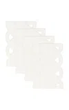 Moda Domus Set-of-four Handcrafted Linen Cocktail Napkins In White