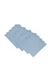 Moda Domus Set-of-four Handcrafted Linen Napkins In Blue