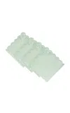 Moda Domus Set-of-four Handcrafted Linen Napkins In Green