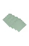Moda Domus Set-of-four Handcrafted Linen Napkins In Green