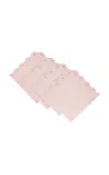 Moda Domus Set-of-four Handcrafted Linen Napkins In Pink