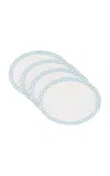 Moda Domus Set-of-four Handcrafted Linen Placemats In Blue