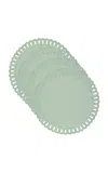 Moda Domus Set-of-four Handcrafted Linen Placemats In Green
