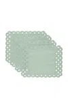 Moda Domus Set-of-four Handcrafted Linen Placemats In Green