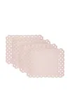 Moda Domus Set-of-four Handcrafted Linen Placemats In Pink