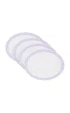 Moda Domus Set-of-four Handcrafted Linen Placemats In Purple