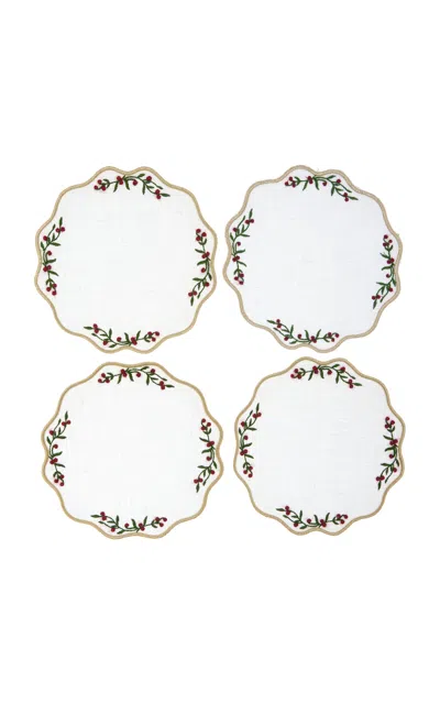 Moda Domus Set-of-four Linen Coasters In White