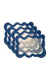 Moda Domus Set-of-four Pollera Raffia Placemats In Blue