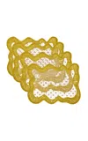 Moda Domus Set-of-four Pollera Raffia Placemats In Yellow