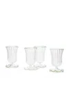 Moda Domus Set-of-four Water Glasses In Yellow,pink