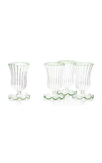 Moda Domus Set-of-four Wine Glasses In Yellow,pink