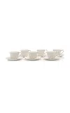 Moda Domus Set-of-six Lily Of The Valley Ceramic Breakfast Cup And Saucer In White