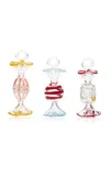 Moda Domus Set-of-three Glass Candies In Multi