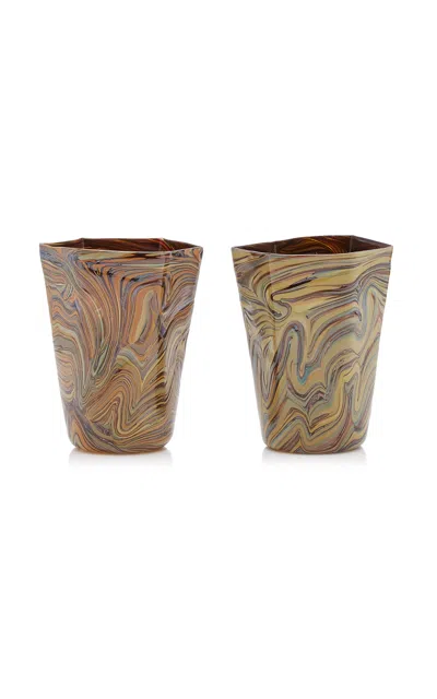 Moda Domus Set-of-two Calcedonio Water Glasses In Neutral