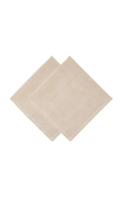 Moda Domus Set-of-two Linen Napkins In Ivory