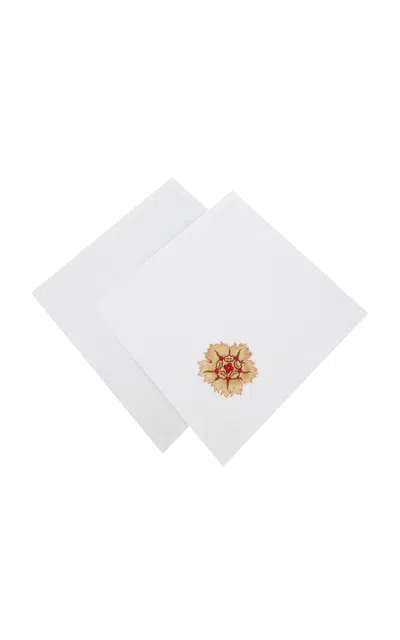 Moda Domus Set-of-two Linen Napkins In Multi