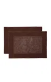 Moda Domus Set-of-two Linen Placemats In Brown