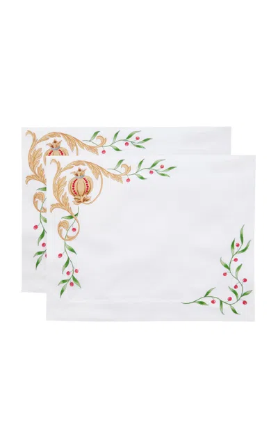 Moda Domus Set-of-two Linen Placemats In Multi