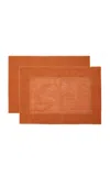 Moda Domus Set-of-two Linen Placemats In Orange