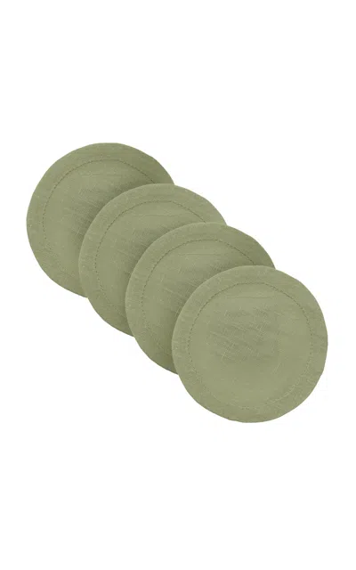 Moda Domus - Set-of-four Linen Coasters - Green