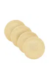 Moda Domus - Set-of-four Linen Coasters - Yellow In Neutral
