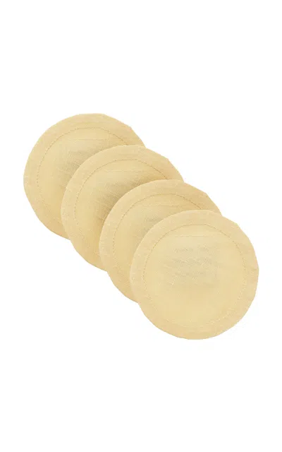 Moda Domus - Set-of-four Linen Coasters - Yellow In Neutral